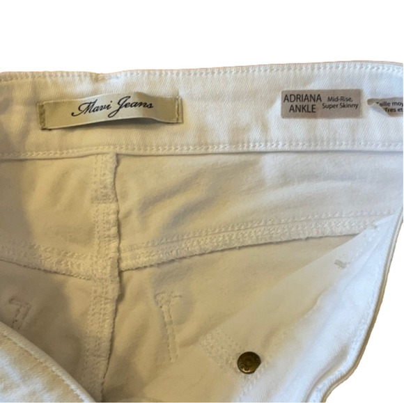 26” waist Mavi Adrianna stretch white ankle mid  rise super skinny jeans. - Picture 2 of 9